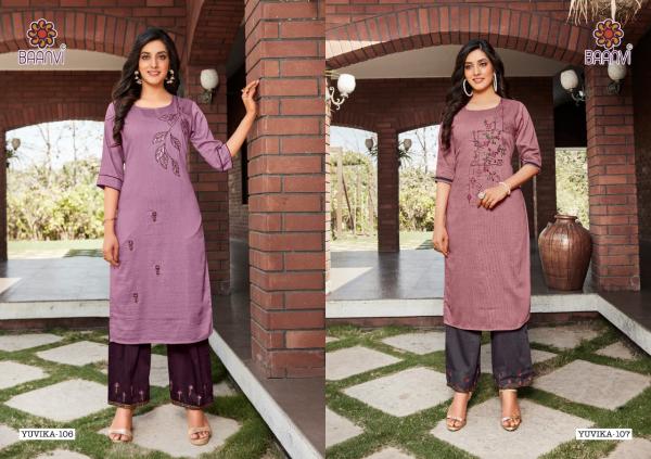 Baanvi Yuvika 1 Fancy Silk Ethnic Wear Kurti With Plazzo